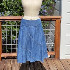 Diagonal Denim Skirt